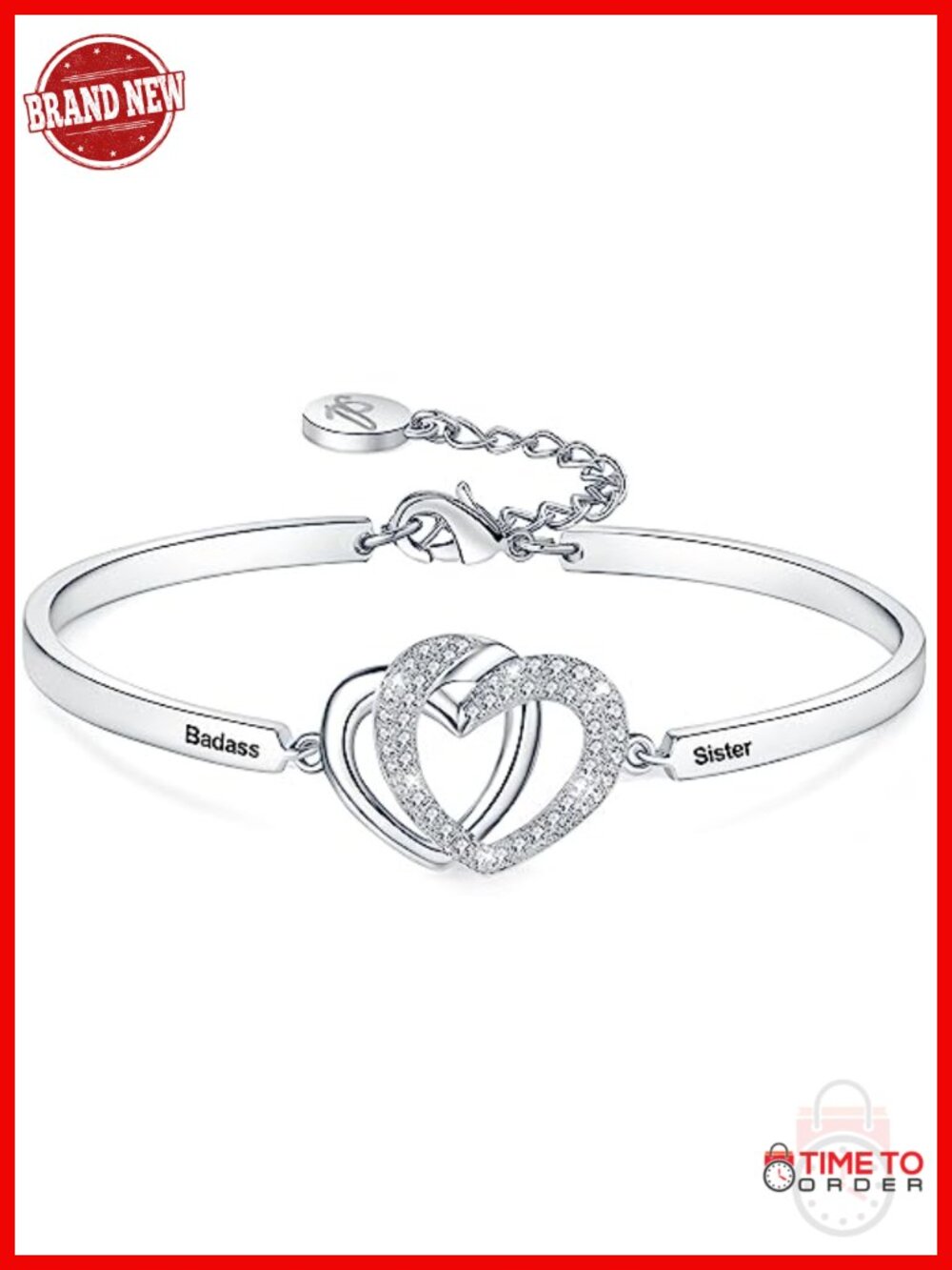 Sister Bangle Bracelet Engraved Message Friend Gift Women Jewelry